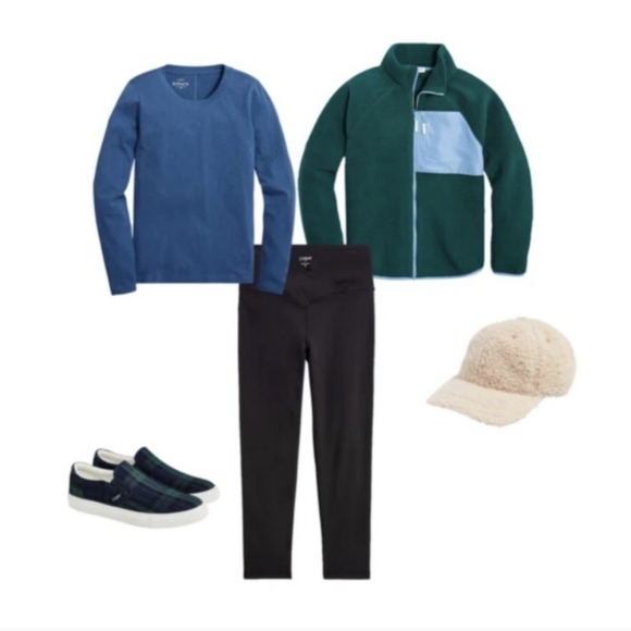 J Crew Fleece Sherpa Forest Green - Picture 6 of 11